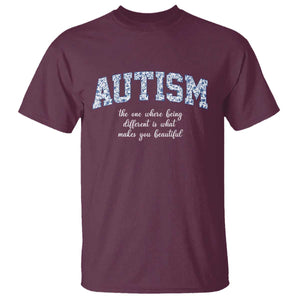 Autism Acceptance T Shirt Autistic Acceptance Inspirational TS14 Maroon Print Your Wear