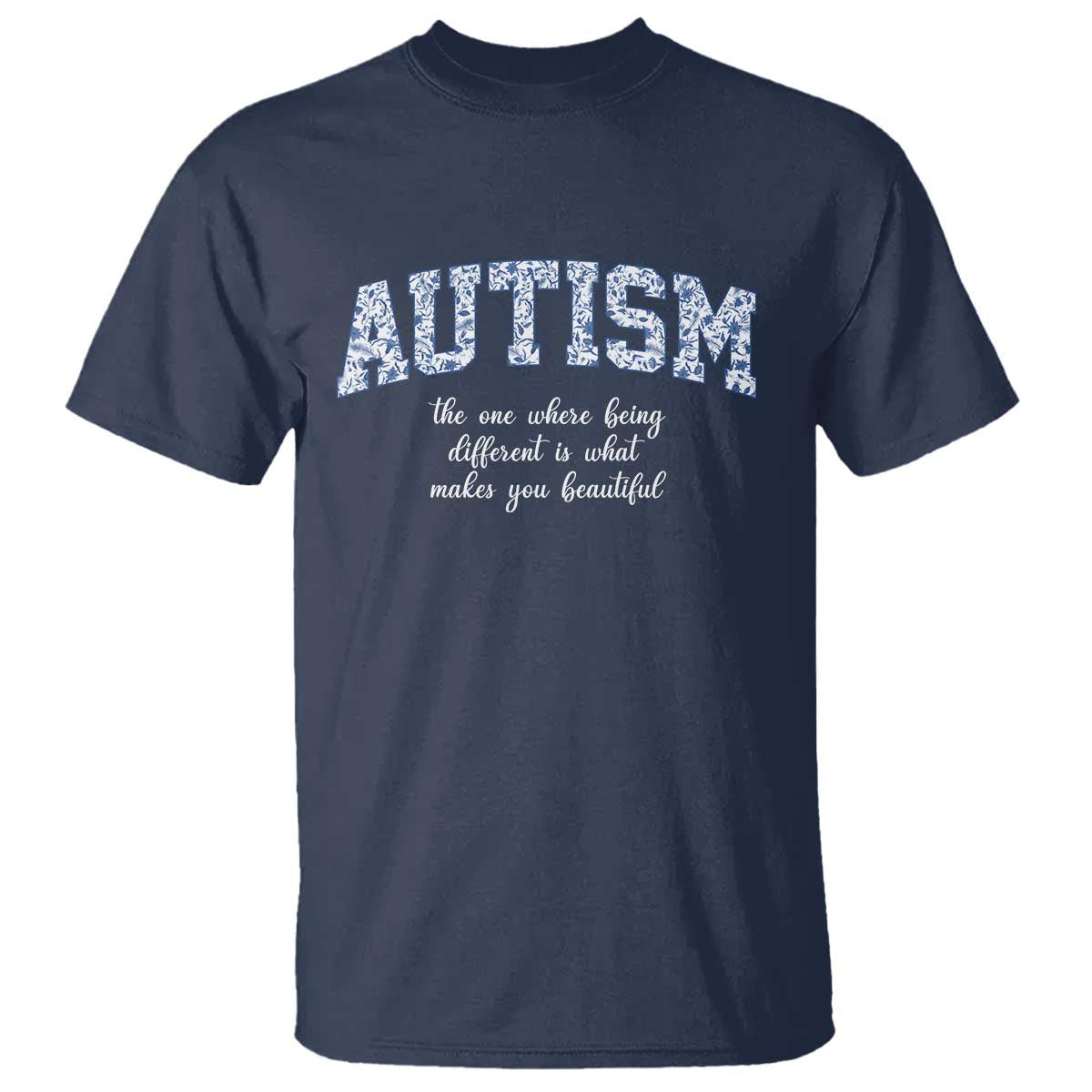 Autism Acceptance T Shirt Autistic Acceptance Inspirational TS14 Navy Print Your Wear