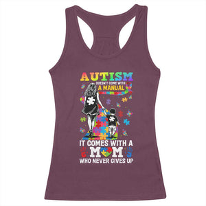 Autism Acceptance Racerback Tank Top Doesn't Come with a Manual Autism Mom TS14 Maroon Print Your Wear