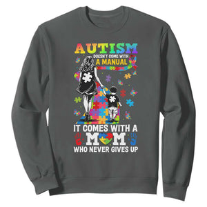 Autism Acceptance Sweatshirt Doesn't Come with a Manual Autism Mom TS14 Dark Heather Print Your Wear