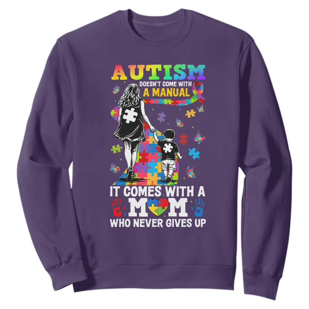 Autism Acceptance Sweatshirt Doesn't Come with a Manual Autism Mom TS14 Purple Print Your Wear