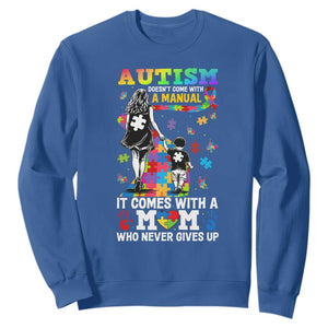 Autism Acceptance Sweatshirt Doesn't Come with a Manual Autism Mom TS14 Royal Blue Print Your Wear