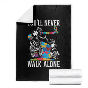 Autism Acceptance Throw Blanket Autism Dad Motocross Rider Father Son Support TS14 Black Print Your Wear