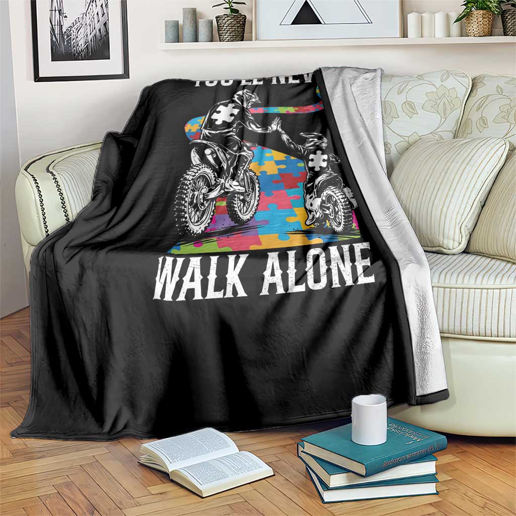 Autism Acceptance Throw Blanket Autism Dad Motocross Rider Father Son Support TS14 Print Your Wear