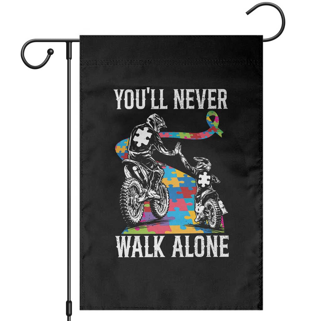 Autism Acceptance Garden Flag Autism Dad Motocross Rider Father Son Support TS14 Black Print Your Wear