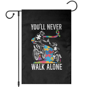 Autism Acceptance Garden Flag Autism Dad Motocross Rider Father Son Support TS14 Black Print Your Wear