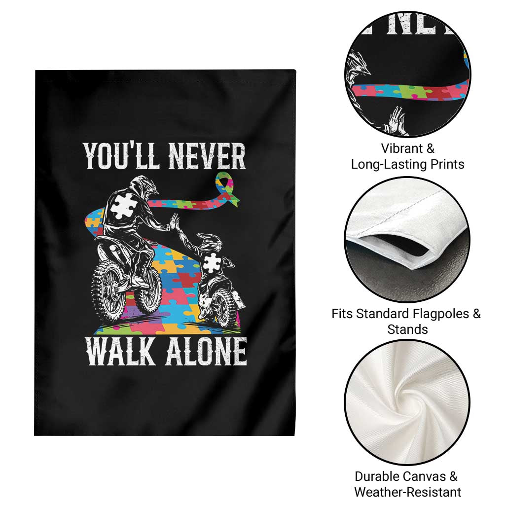 Autism Acceptance Garden Flag Autism Dad Motocross Rider Father Son Support TS14 Print Your Wear