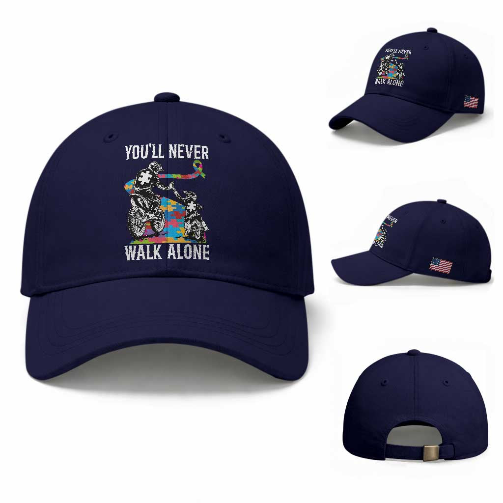 Autism Acceptance Baseball Cap Autism Dad Motocross Rider Father Son Support TS14 Baseball Cap Universal Fit Dark Blue Print Your Wear
