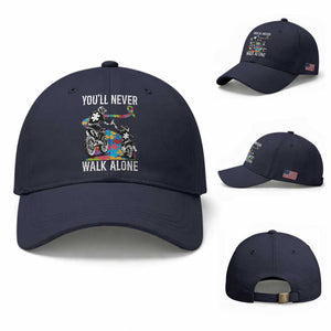 Autism Acceptance Baseball Cap Autism Dad Motocross Rider Father Son Support TS14 Baseball Cap Universal Fit Navy Print Your Wear