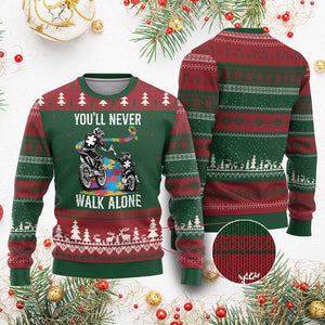 Autism Acceptance Ugly Christmas Sweater Autism Dad Motocross Rider Father Son Support TS14 Red Green Print Your Wear
