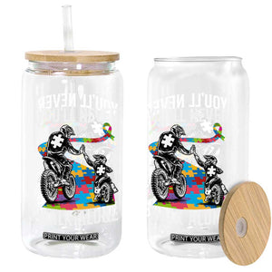 Autism Acceptance Glass Can Autism Dad Motocross Rider Father Son Support TS14 Print Your Wear