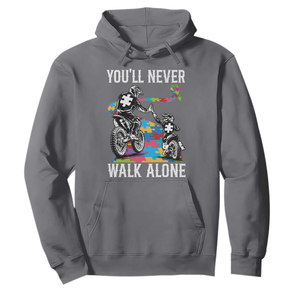 Autism Acceptance Hoodie Autism Dad Motocross Rider Father Son Support TS14 Charcoal Print Your Wear
