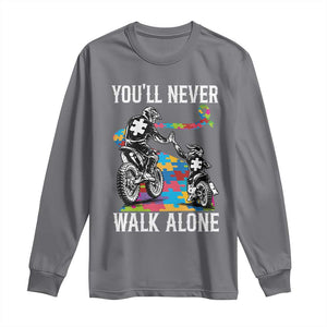 Autism Acceptance Long Sleeve Shirt Autism Dad Motocross Rider Father Son Support TS14 Charcoal Print Your Wear