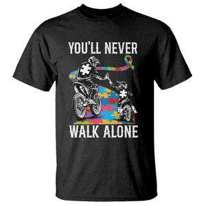 Autism Acceptance T Shirt Autism Dad Motocross Rider Father Son Support TS14 Black Print Your Wear