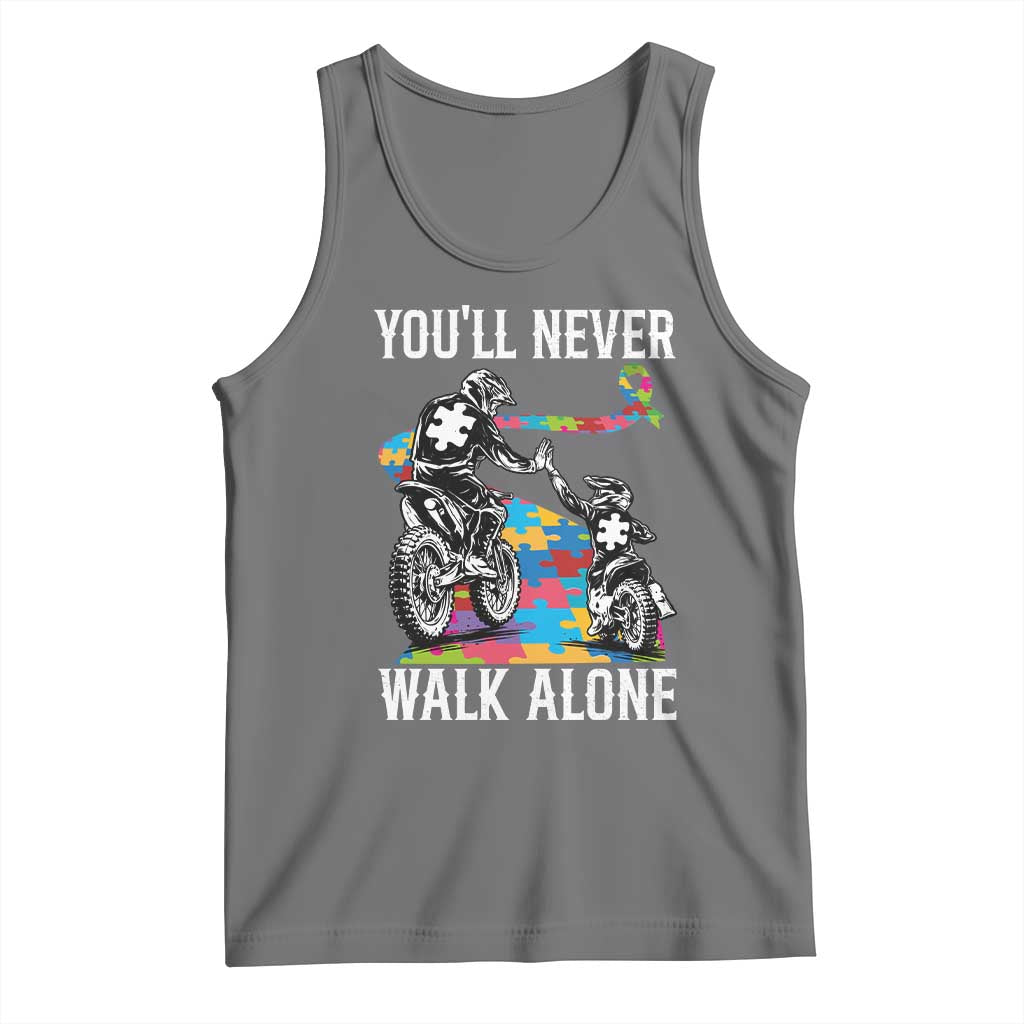 Autism Acceptance Tank Top Autism Dad Motocross Rider Father Son Support TS14 Black Heather Print Your Wear