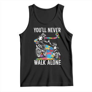 Autism Acceptance Tank Top Autism Dad Motocross Rider Father Son Support TS14 Black Print Your Wear