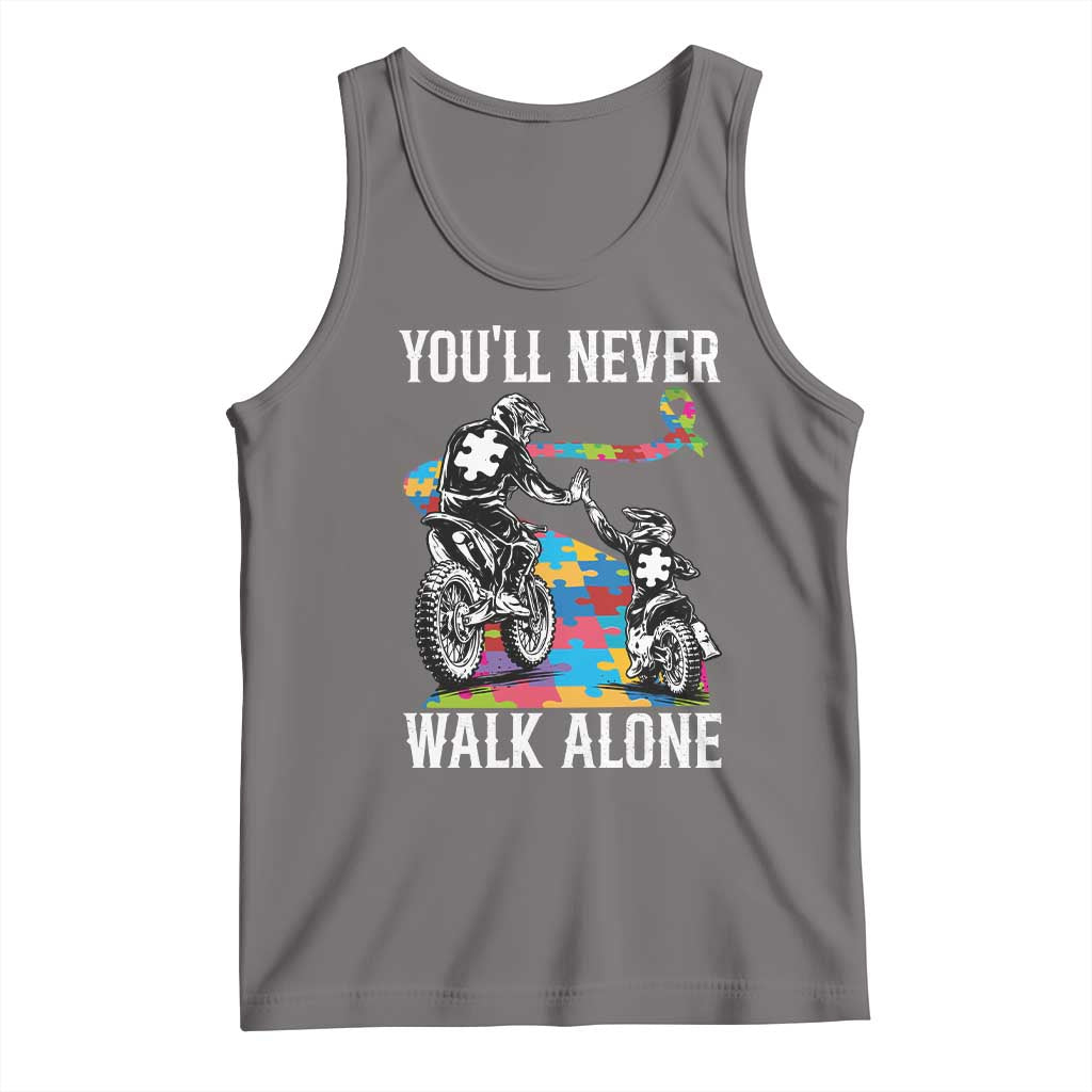 Autism Acceptance Tank Top Autism Dad Motocross Rider Father Son Support TS14 Deep Heather Print Your Wear