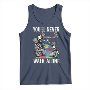 Autism Acceptance Tank Top Autism Dad Motocross Rider Father Son Support TS14 Navy Print Your Wear