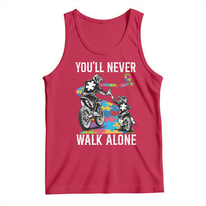 Autism Acceptance Tank Top Autism Dad Motocross Rider Father Son Support TS14 Red Print Your Wear