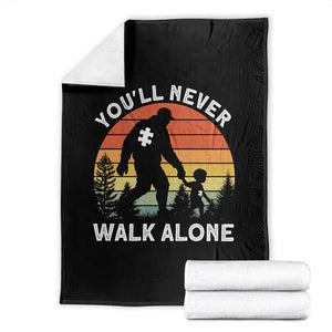 Autism Acceptance Throw Blanket Autism Dad You'll Never Walk Alone Support TS14 Black Print Your Wear