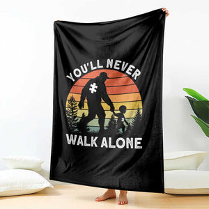 Autism Acceptance Throw Blanket Autism Dad You'll Never Walk Alone Support TS14 Print Your Wear