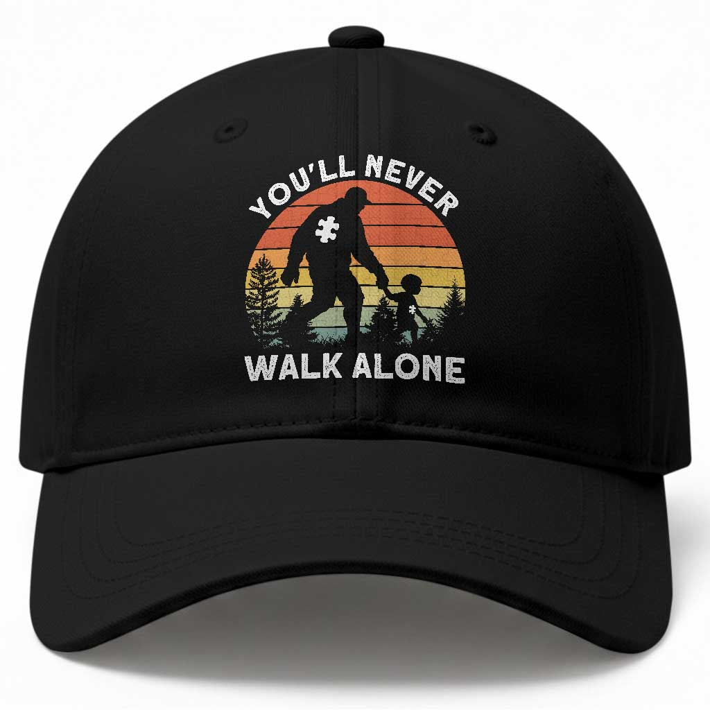 Autism Acceptance Baseball Cap Autism Dad You'll Never Walk Alone Support TS14 Print Your Wear