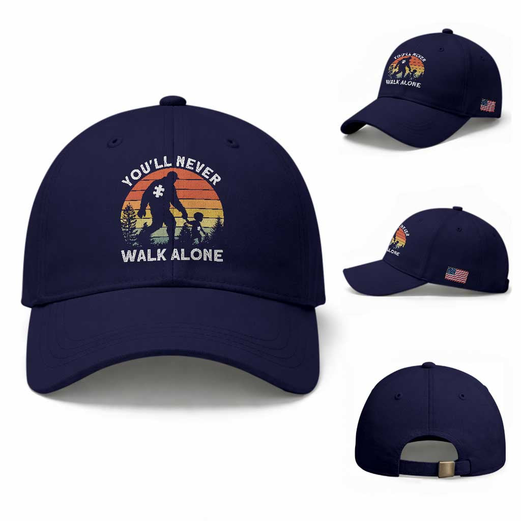 Autism Acceptance Baseball Cap Autism Dad You'll Never Walk Alone Support TS14 Baseball Cap Universal Fit Dark Blue Print Your Wear