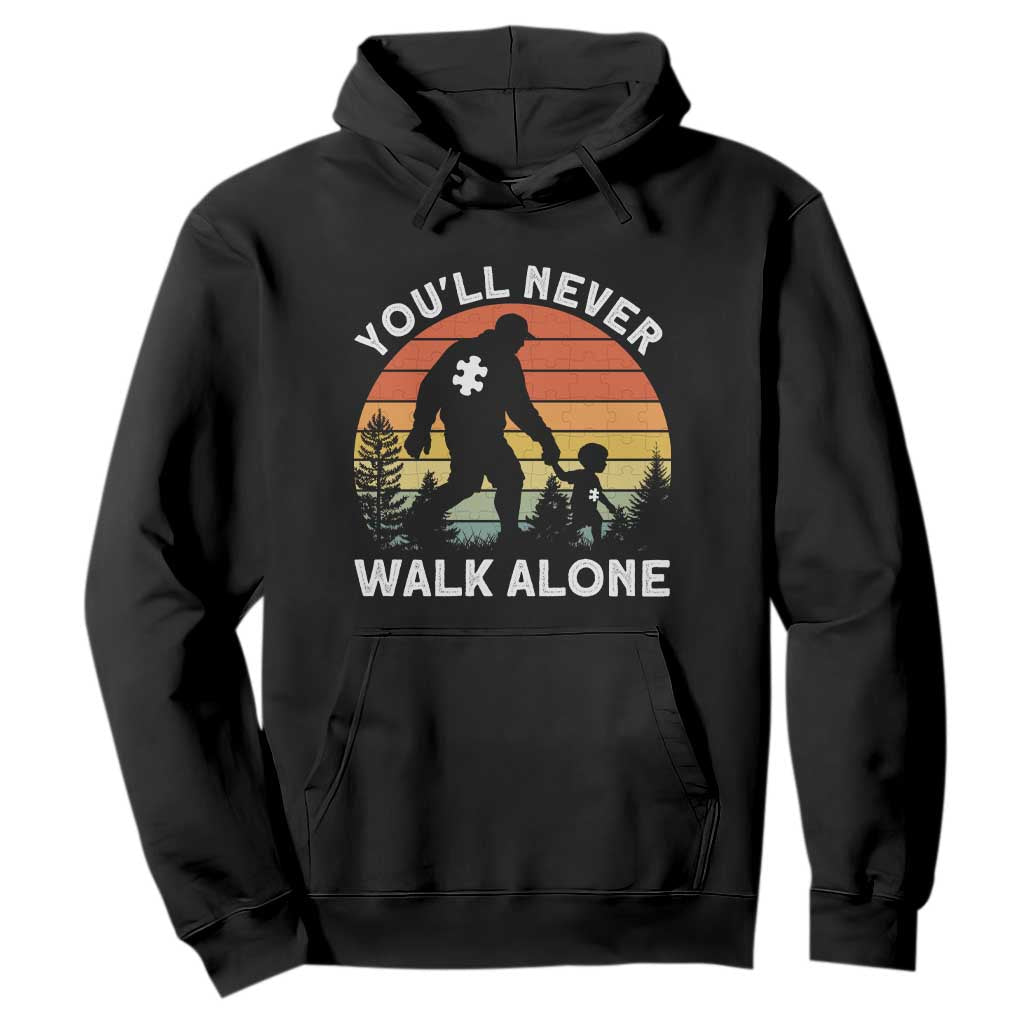 Autism Acceptance Hoodie Autism Dad You'll Never Walk Alone Support TS14 Black Print Your Wear
