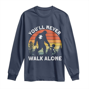 Autism Acceptance Long Sleeve Shirt Autism Dad You'll Never Walk Alone Support TS14 Navy Print Your Wear