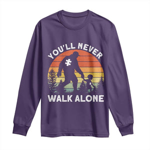 Autism Acceptance Long Sleeve Shirt Autism Dad You'll Never Walk Alone Support TS14 Purple Print Your Wear