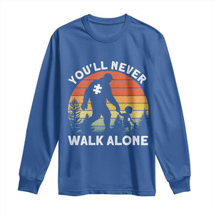 Autism Acceptance Long Sleeve Shirt Autism Dad You'll Never Walk Alone Support TS14 Royal Blue Print Your Wear