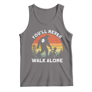 Autism Acceptance Tank Top Autism Dad You'll Never Walk Alone Support TS14 Deep Heather Print Your Wear