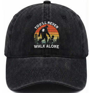 Autism Acceptance Washed Cotton Baseball Cap Autism Dad You'll Never Walk Alone Support TS14 Print Your Wear