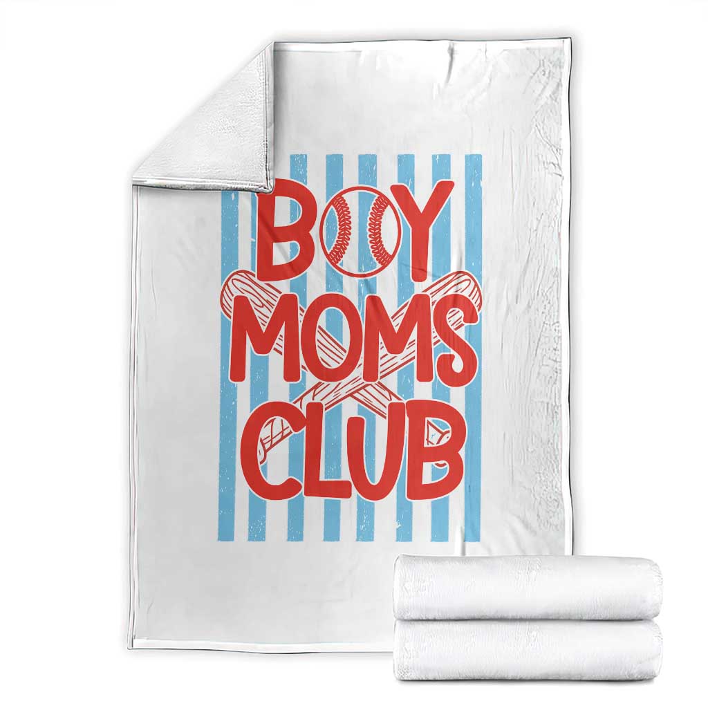Boy Moms Club Throw Blanket Funny Motherhood Baseball Gift For Mom TS14 White Print Your Wear