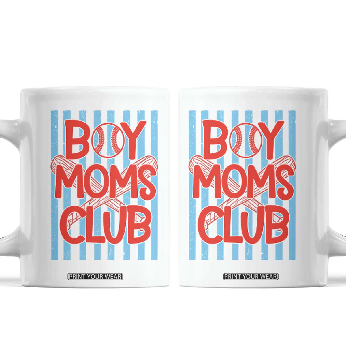 Boy Moms Club Coffee Mug Funny Motherhood Baseball Gift For Mom TS14 White Print Your Wear
