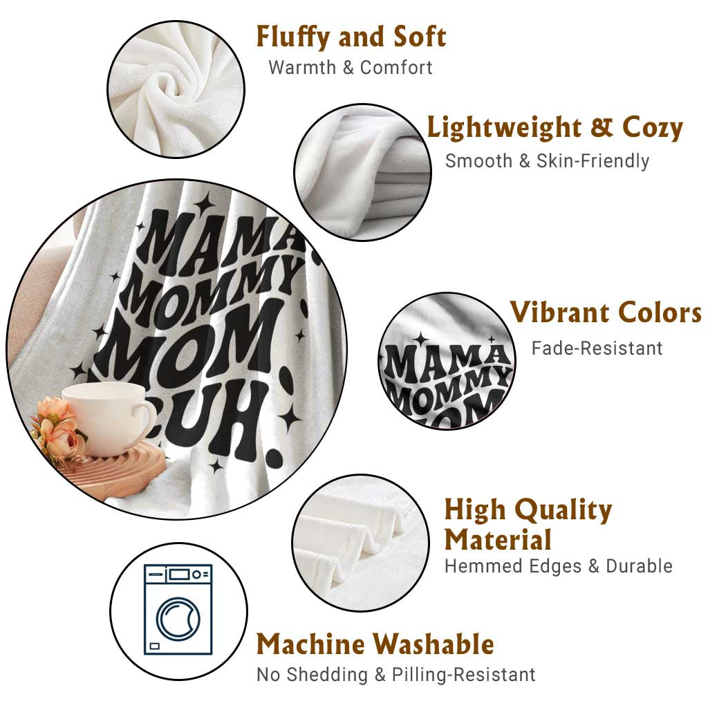 Mama Mommy Mom Bruh Throw Blanket Funny Mom Life Mother’s Day Gift TS14 Print Your Wear