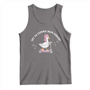 Funny Goose Mom Tank Top Off To Commit Mom Foolery TS14 Deep Heather Print Your Wear