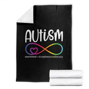 Autism Acceptance Throw Blanket Neurodivergent Support Infinity Symbol TS14 Black Print Your Wear