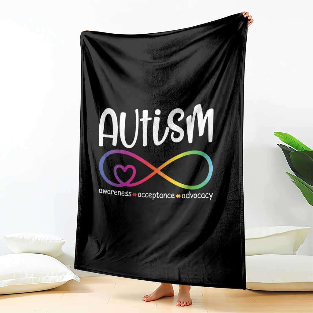Autism Acceptance Throw Blanket Neurodivergent Support Infinity Symbol TS14 Print Your Wear