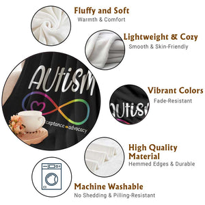 Autism Acceptance Throw Blanket Neurodivergent Support Infinity Symbol TS14 Print Your Wear