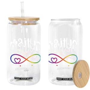 Autism Acceptance Glass Can Neurodivergent Support Infinity Symbol TS14 Print Your Wear