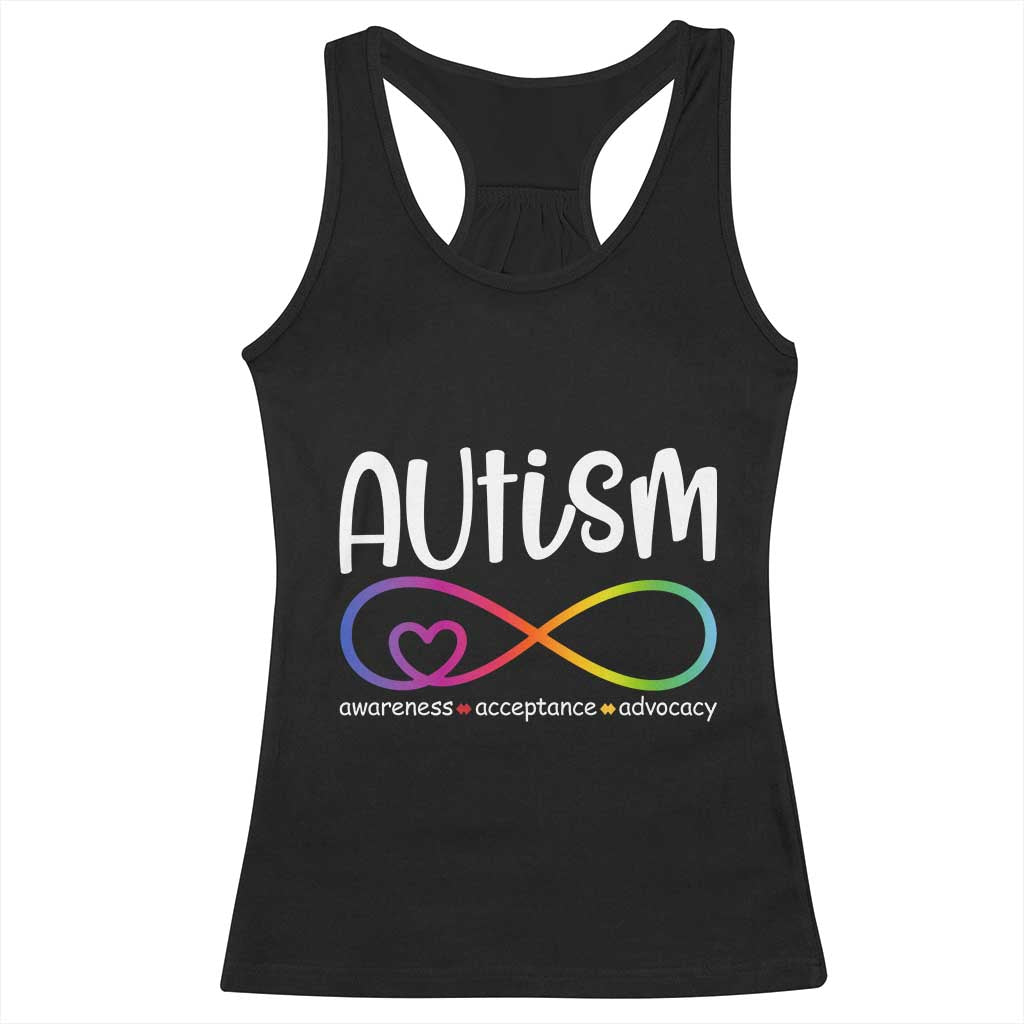 Autism Acceptance Racerback Tank Top Neurodivergent Support Infinity Symbol TS14 Black Print Your Wear