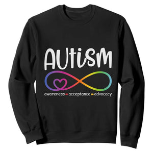 Autism Acceptance Sweatshirt - Neurodivergent Support Infinity Symbol TS14 Black Print Your Wear