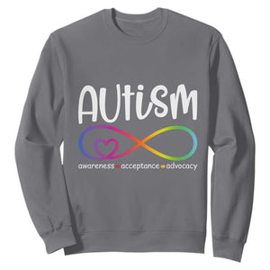 Autism Acceptance Sweatshirt - Neurodivergent Support Infinity Symbol TS14 Charcoal Print Your Wear