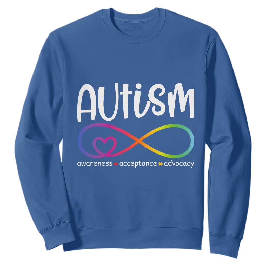 Autism Acceptance Sweatshirt - Neurodivergent Support Infinity Symbol TS14 Royal Blue Print Your Wear
