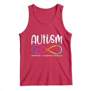 Autism Acceptance Tank Top Neurodivergent Support Infinity Symbol TS14 Red Print Your Wear