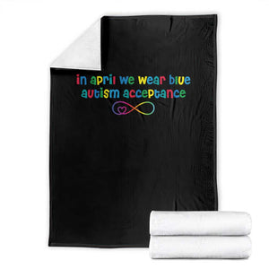 Autism Acceptance Throw Blanket Neurodivergent Support Infinity Heart Symbol TS14 Black Print Your Wear