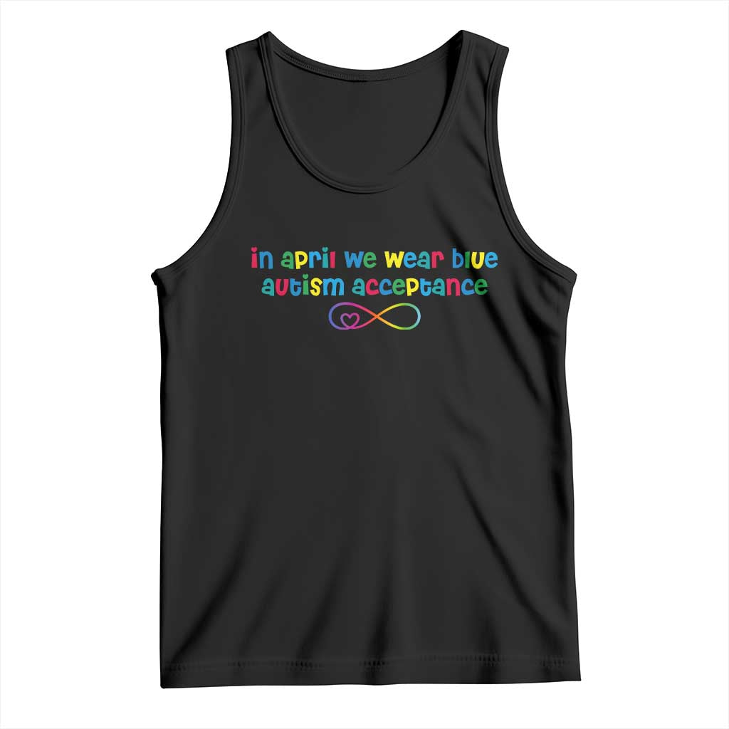 Autism Acceptance Tank Top Neurodivergent Support Infinity Heart Symbol TS14 Black Print Your Wear