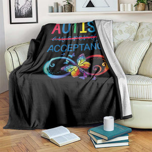 Autism Acceptance Throw Blanket Neurodivergent Support Infinity Butterfly Symbol TS14 Print Your Wear