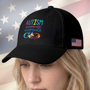 Autism Acceptance Baseball Cap Neurodivergent Support Infinity Butterfly Symbol TS14 Print Your Wear
